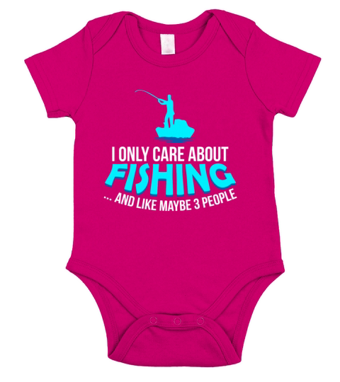 I only care about fishing - Fisherman gift idea Short Sleeve Baby One-Piece