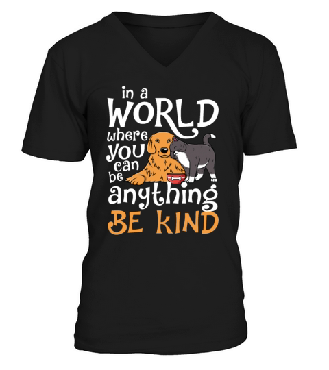 Dog Cat Friendship Love Friendliness Kindness Men's V-Neck T-shirt