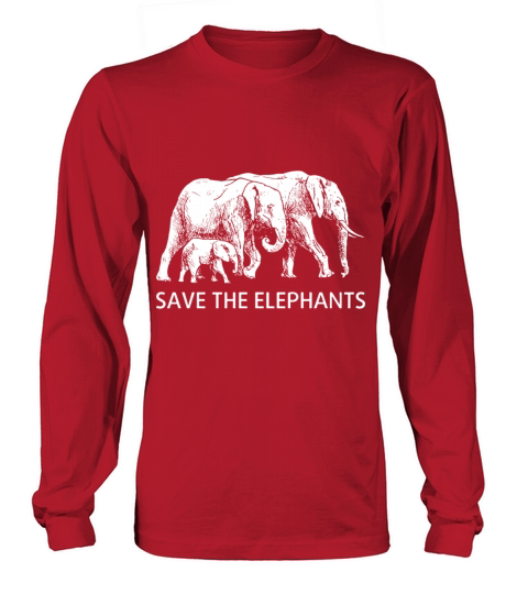 save the elephants family black and white shirt el Women's Long Sleeve