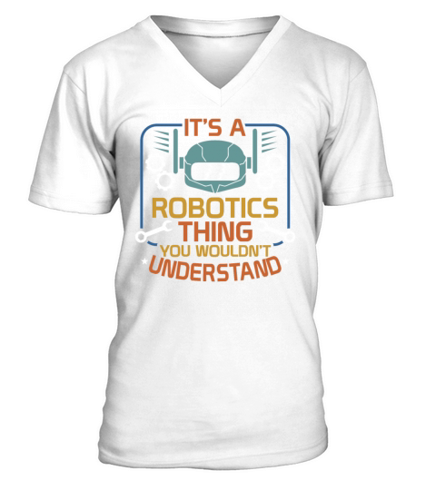 Robot V-Neck T-shirt