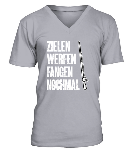 Fishing Rod Fisherman Tackle Fish Hook Angling Men's V-Neck T-shirt