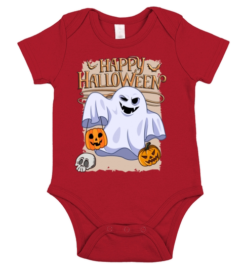 Cartoon Halloween Ghost 03 Short Sleeve Baby One-Piece