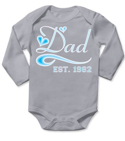 Dad Established 1982 Happy Fathers Day Long Sleeve Baby One-Piece