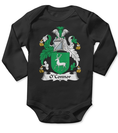 OConnor Coat of Arms Irish Family Crests Long Sleeve Baby One-Piece