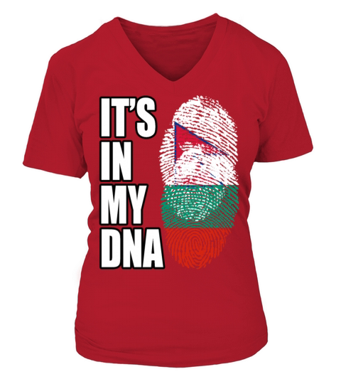 Bulgarian And Nepalese Mix DNA Flag Heritage Women's V-Neck T-shirt