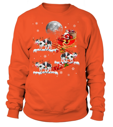 Christmas Cow Lover Santa Riding Reindeer Cow Women's Sweatshirt