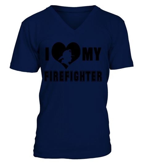 I Love My Firefighter Men's V-Neck T-shirt