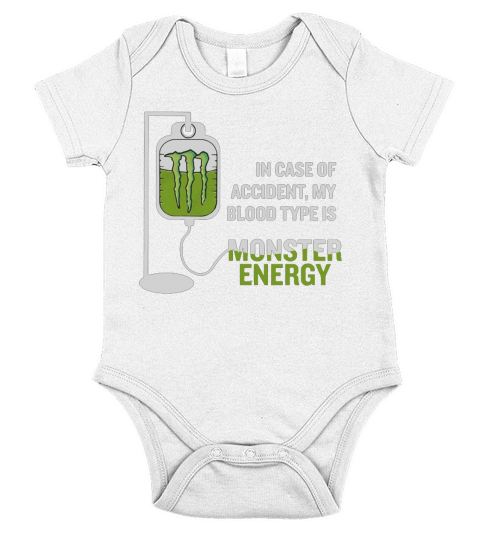 In case of accident my blood type is monster Short Sleeve Baby One-Piece