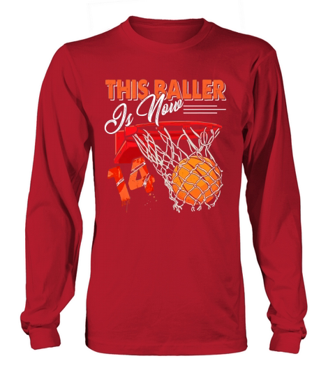 14th Birthday Basketball Funny 14 Years Old Gift Women's Long Sleeve