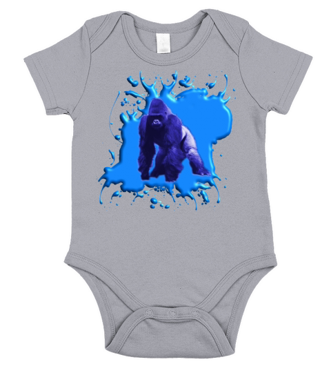 Blue Gorilla Short Sleeve Baby One-Piece