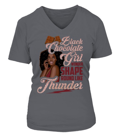 Black Chocolate Girl Wonder Rose Shape Thunder Women's V-Neck T-shirt