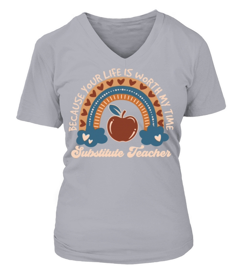 A Cute Substitute Teacher And Vintage Gift Idea Women's V-Neck T-shirt