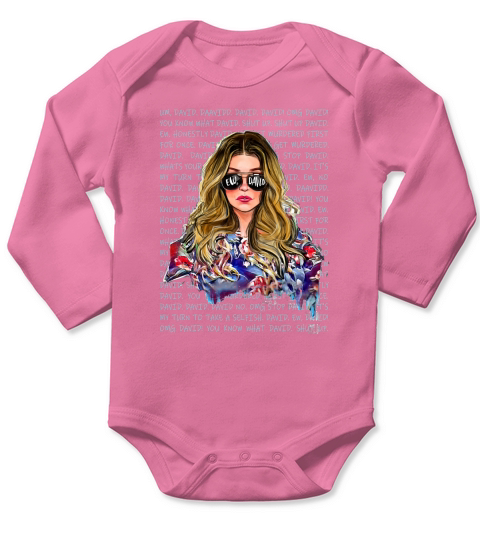 Ew David Alexis Rose Girl Long Sleeve Baby One-Piece