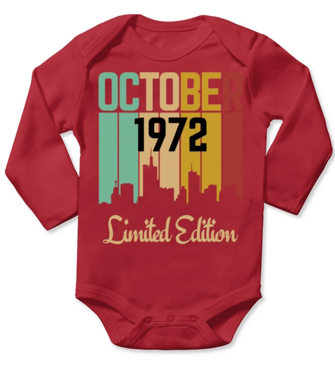 october 1972 limited edition Long Sleeve Baby One-Piece