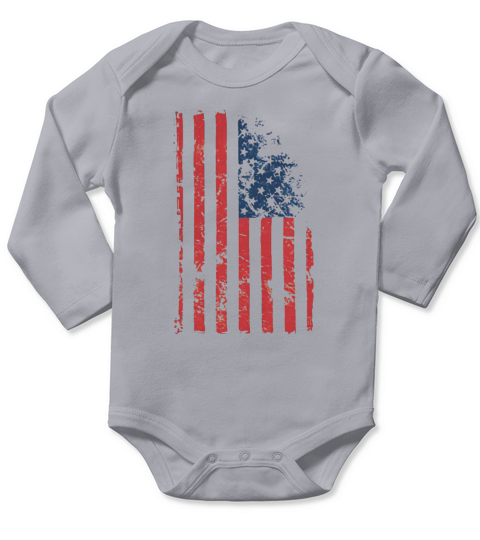 Vintage Old Glory US American Flag Long Sleeve Baby One-Piece