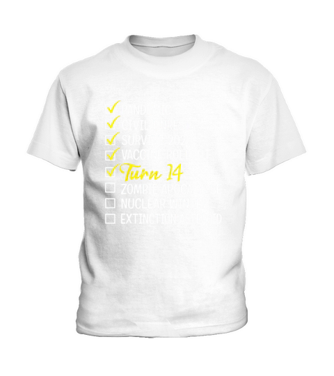 14th Birthday Gift 14 Years Old Checklist Kids T-Shirt