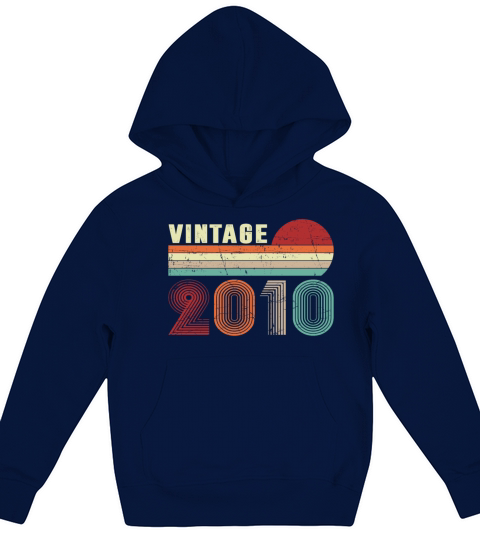 Vintage 2010 Funny 10 Years Old Kids 10th Birthday Kids Hoodie