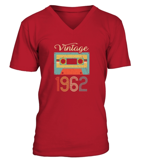 Vintage Cassette 1962 60th Birthday 60 Years Gift V-Neck T-shirt