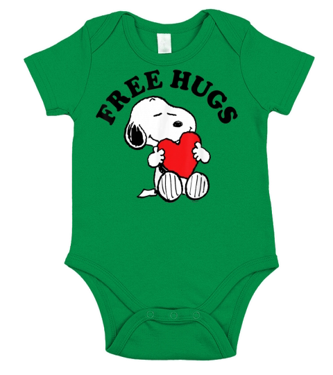 Peanuts Snoopy Free Hugs shirt Short Sleeve Baby One-Piece