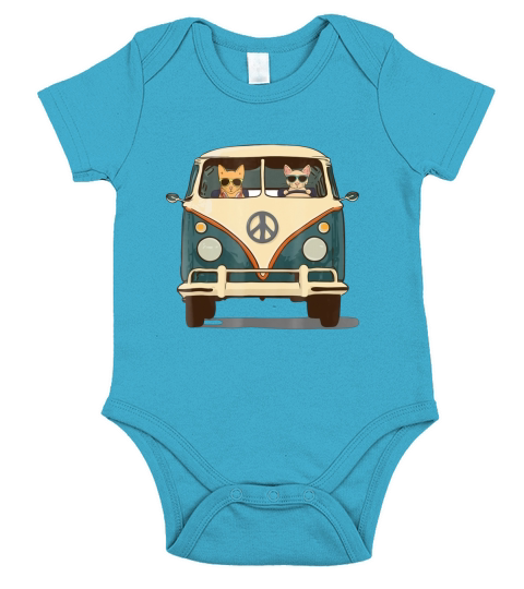 Cool Cats Road Trip Groovy Van Short Sleeve Baby One-Piece