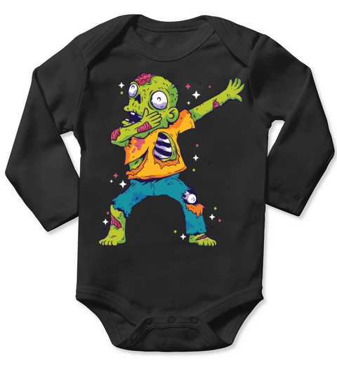 Dabbing Zombie Shirt Halloween Girls Boys Kids Dab Long Sleeve Baby One-Piece