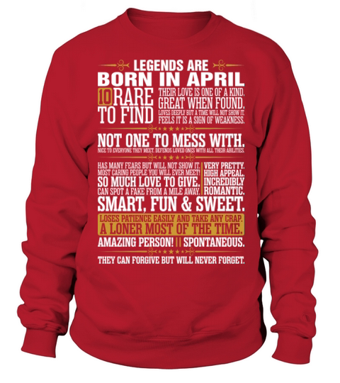 10 Rare To Find Legends Are Born In April Women's Sweatshirt