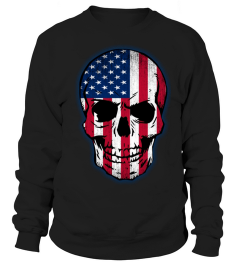 Vintage USA Flag Skull Design Women's Sweatshirt
