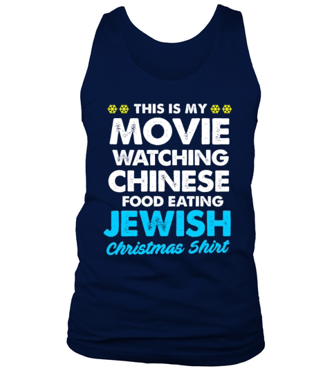 Hanukkah Christmas Movie Watching Chinese Food Men's Tank Top