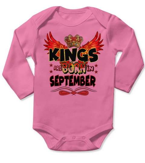 KINGS ARE BORN IN SEPTEMBER Long Sleeve Baby One-Piece