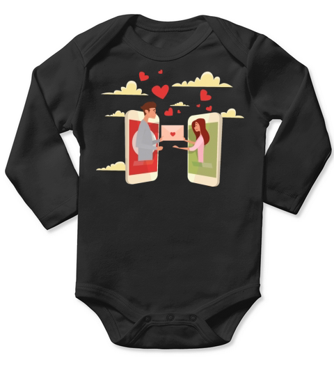Valentines Day Couple Long Sleeve Baby One-Piece