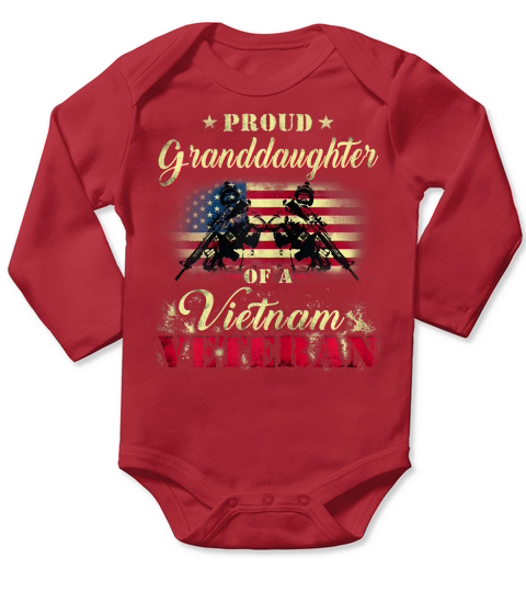 Proud Granddaughter Of A Vietnam Veteran Grandpa T-Shirt Long Sleeve Baby One-Piece