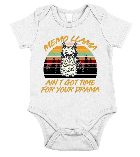 Memo Llama Aint Got Time For Your Drama Family Vintage Short Sleeve Baby One-Piece
