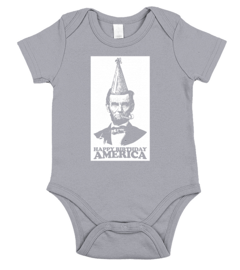 Happy Birthday America Abe Lincoln Lincolns BirthDay Short Sleeve Baby One-Piece