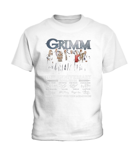 Grimm 10th Anniversary 2011 2021 Thank You For The Memories Signatures Kids T-Shirt
