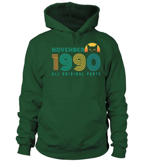 Gift November 1990 Cat Retro Women's Hoodie