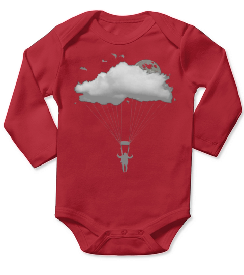 Skydiving Shirt- Funny Skydiver Night Sky Graphic T-Shirt Long Sleeve Baby One-Piece