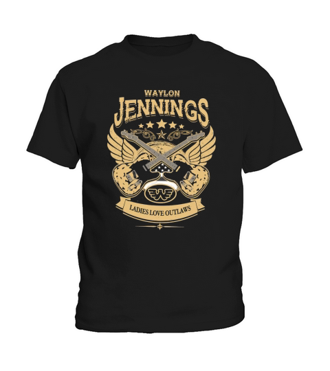 Waylon jennings ladies love outlaws Kids T-Shirt