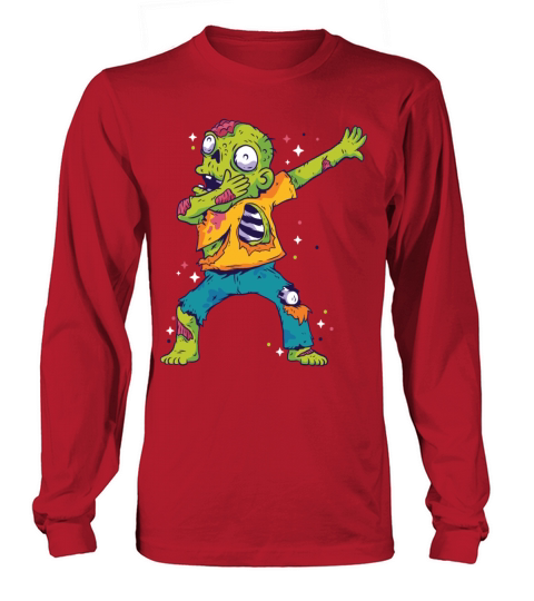 Dabbing Zombie Shirt Halloween Girls Boys Kids Dab Men's Long Sleeve