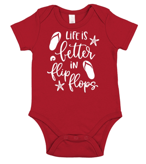 Life Is Better Flip Flops Short Sleeve Baby One-Piece