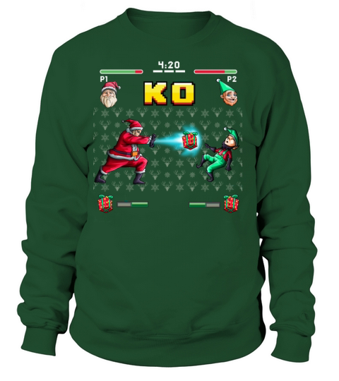 Santa Elf Arcade Game Funny Video Gamer Christmas Women's Sweatshirt