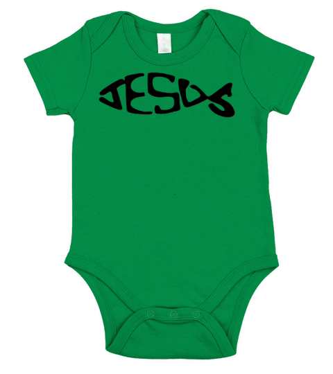 JESUS FISH Short Sleeve Baby One-Piece