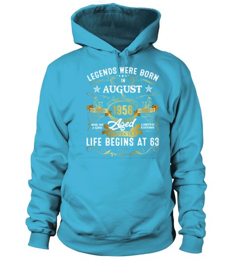 Legends Were Born In August 1958 63th Birthday Men's Hoodie