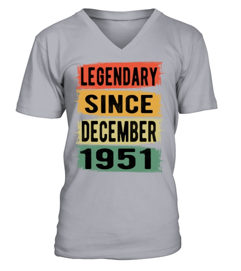 Birthday Retro Legendary December 1951 Men's V-Neck T-shirt