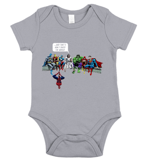 Superheroes Jesus And that’s how i saved the world shirt Short Sleeve Baby One-Piece