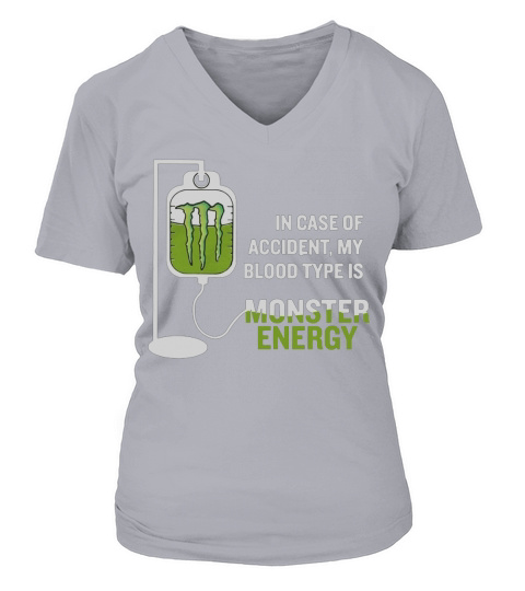 In case of accident my blood type is monster V-neck T-Shirt Woman