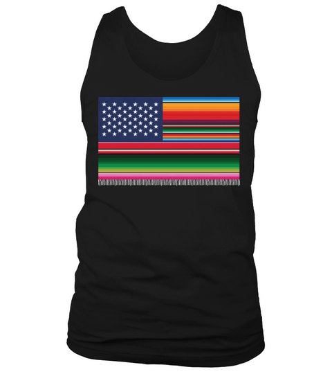 American Serape Blanket Striped Flag Hispanic Gift Men's Tank Top