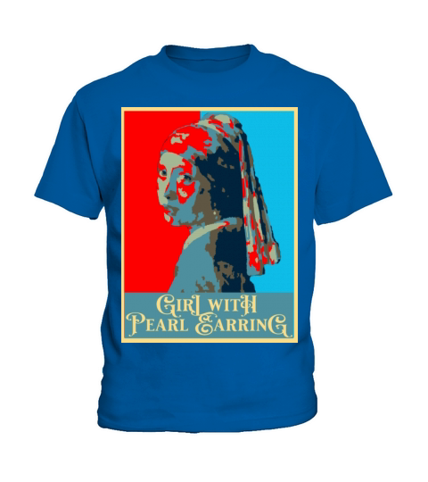 Merry Christmas Girl with pearl earring Kids T-Shirt