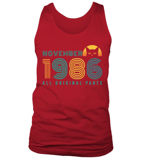 Born November 1986 Cat Vintage Men's Tank Top