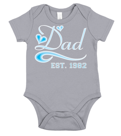 Dad Established 1982 Happy Fathers Day Short Sleeve Baby One-Piece