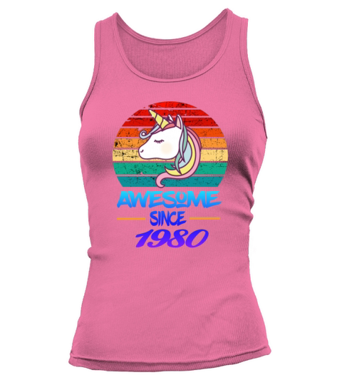 Awesome Since 1980 Funny 39th Birthday Unicorn Women's Tank Top